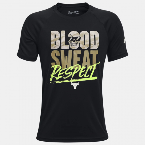 Clothing - Under Armour Boys Project Rock Tech Respect Short Sleeve | Fitness 